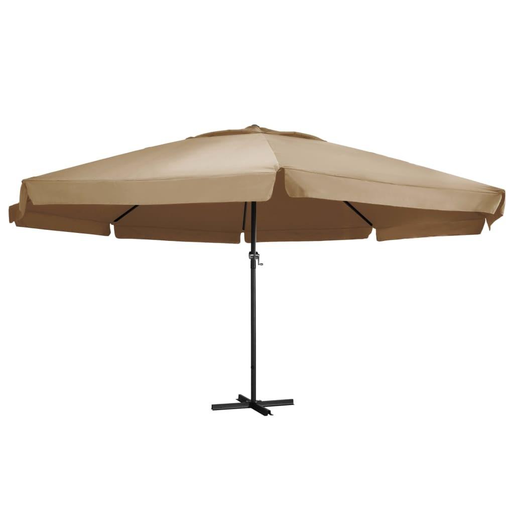 Udendørs parasol med aluminiumsstang 600 cm gråbrun