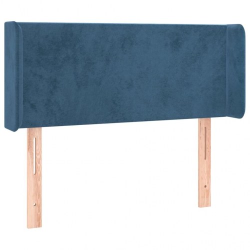 Sengegavl med kanter i fløjl - 103x16x78/88 cm, mørkeblå