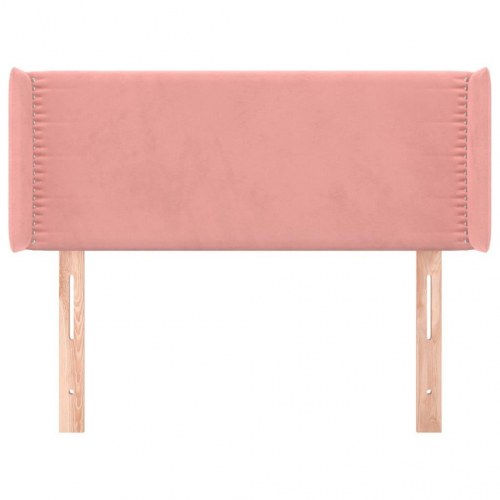 Sengegavl med kanter 83x16x78/88 cm fløjl lyserød