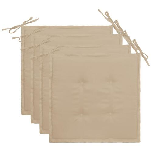 Hynder til havestol 4 stk. 40x40x3 cm oxfordstof beige