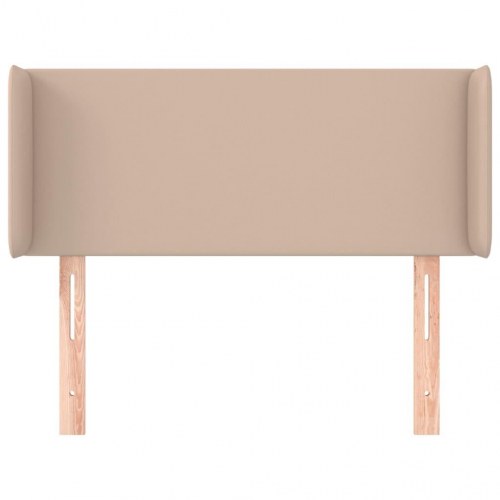 Sengegavl med kanter i kunstlæder 103 x 16 x 78/88 cm - cappuccino
