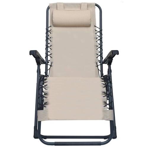 Foldbar havestol textilene cremefarvet