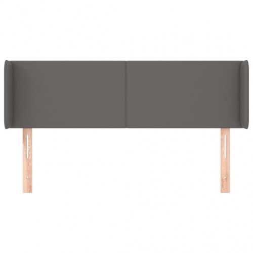 Sengegavl med kanter 147 x 16 x 78/88 cm - grå