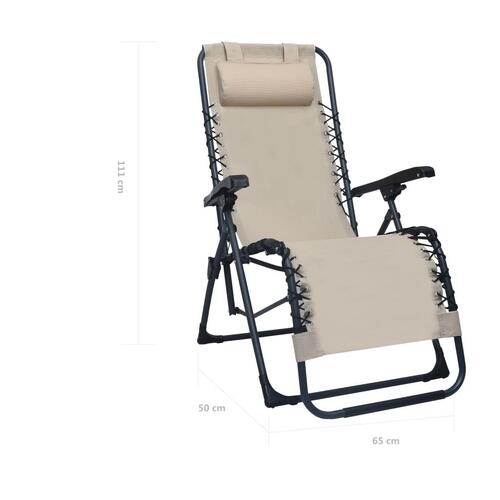 Foldbar dækstol textilene cremefarvet
