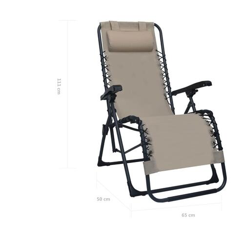 Foldbar havestol textilene gråbrun