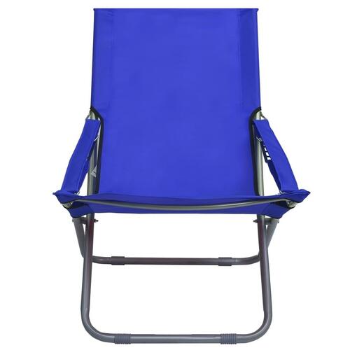 Foldbare strandstole 2 stk. stof blå