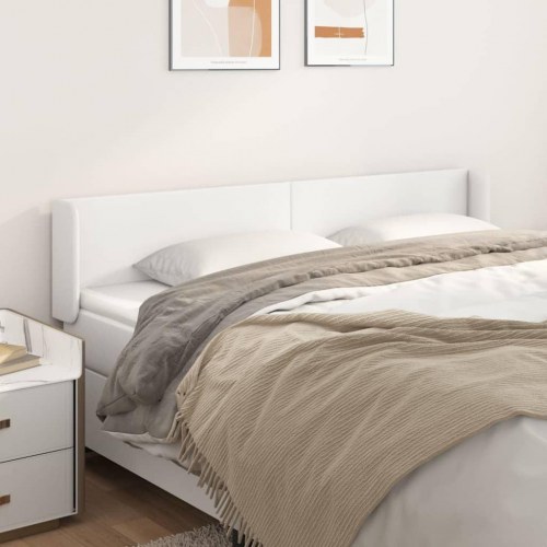 Sengegavl med kanter i kunstlæder 183 x 16 x 78/88 cm - hvid