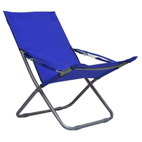 Foldbare strandstole 2 stk. stof blå
