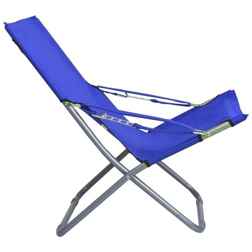 Foldbare strandstole 2 stk. stof blå