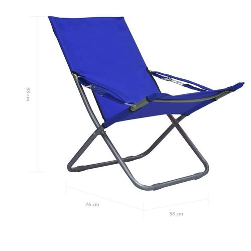 Foldbare strandstole 2 stk. stof blå