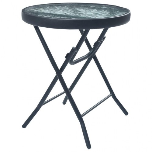 Bistrobord 40x46 cm stål og glas sort