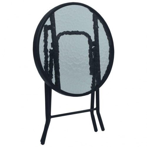 Bistrobord 40x46 cm stål og glas sort