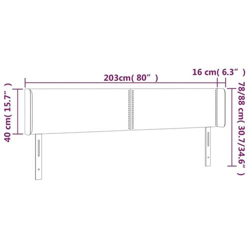 Sengegavl med kanter 203x16x78/88 cm fløjl sort