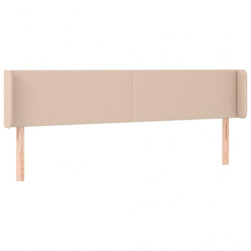 Sengegavl med kanter i kunstlæder 203 x 16 x 78/88 cm - cappuccino