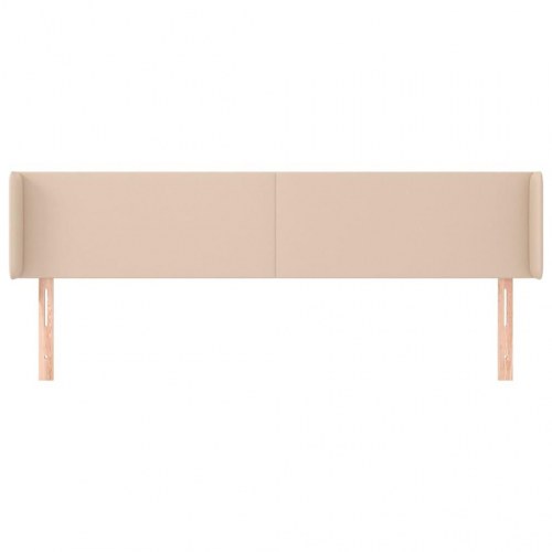 Sengegavl med kanter i kunstlæder 203 x 16 x 78/88 cm - cappuccino