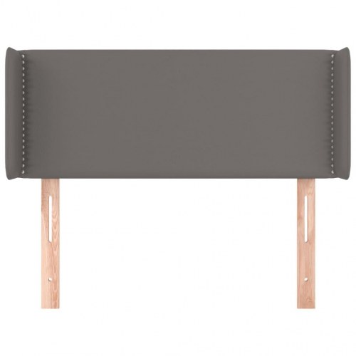 Sengegavl med kanter 83 x 16 x 78/88 cm kunstlæder - grå