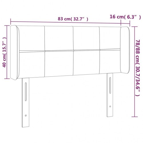Sengegavl med kanter 83 x 16 x 78/88 cm - lyserød