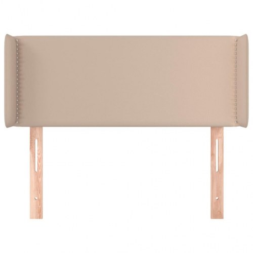 Sengegavl med kanter 93x16x78/88 cm kunstlæder cappuccino