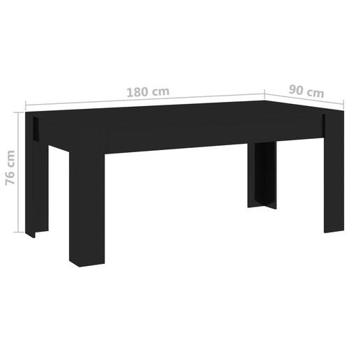 Spisebord 180 x 90 x 76 cm spånplade sort højglans