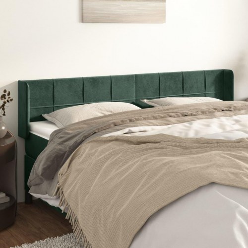 Sengegavl med kanter 163 x 16 x 78/88 cm - mørkegrøn