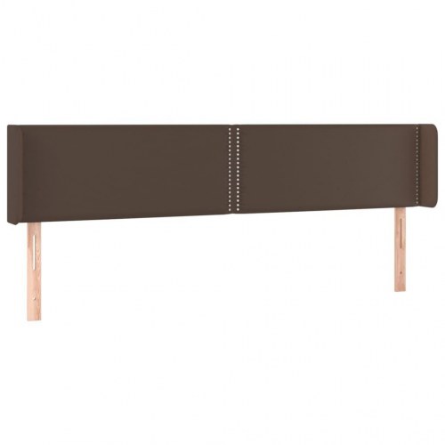 Sengegavl med kanter 183x16x78/88 cm kunstlæder brun