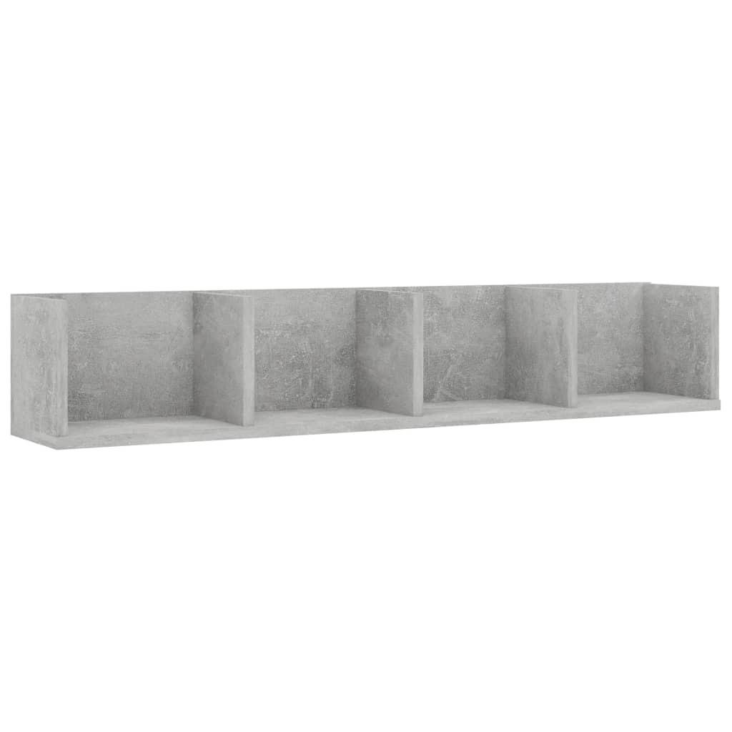 CD-hylde 100x18x18 cm konstrueret træ betongrå