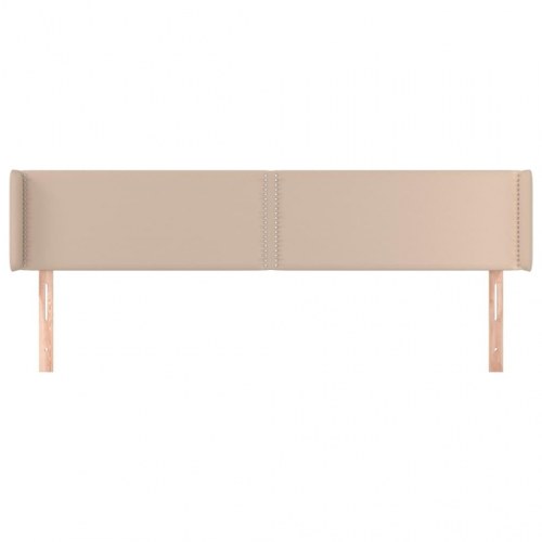 Sengegavl med kanter 183x16x78/88 cm kunstlæder cappuccino