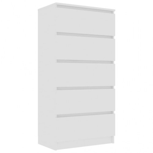 Kommode 60x35x121 cm konstrueret træ hvid