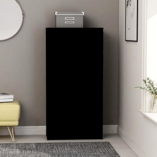 Kommode 60x35x121 cm konstrueret træ sort