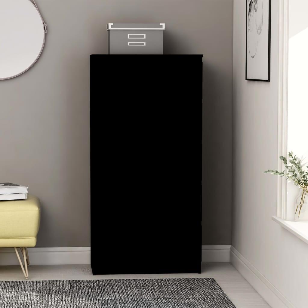 Kommode 60x35x121 cm konstrueret træ sort