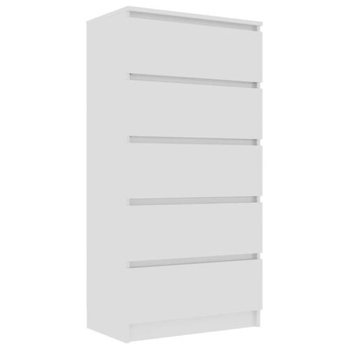Kommode 60x35x121 cm spånplade hvid højglans