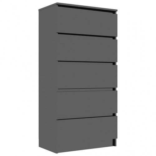 Kommode 60x35x121 cm konstrueret træ sort højglans
