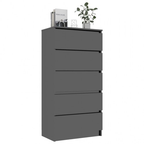 Kommode 60x35x121 cm konstrueret træ sort højglans