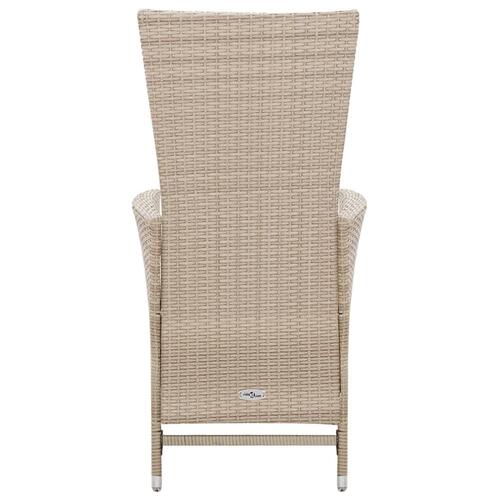 Udendørs spisebordssæt 7 dele med hynder polyrattan beige