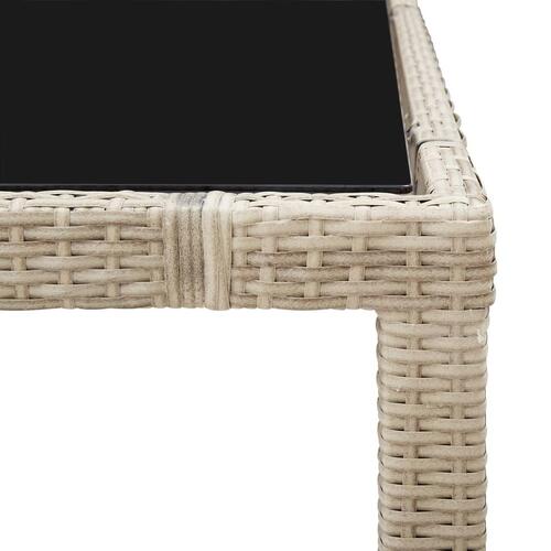 Udendørs spisebordssæt 7 dele med hynder polyrattan beige