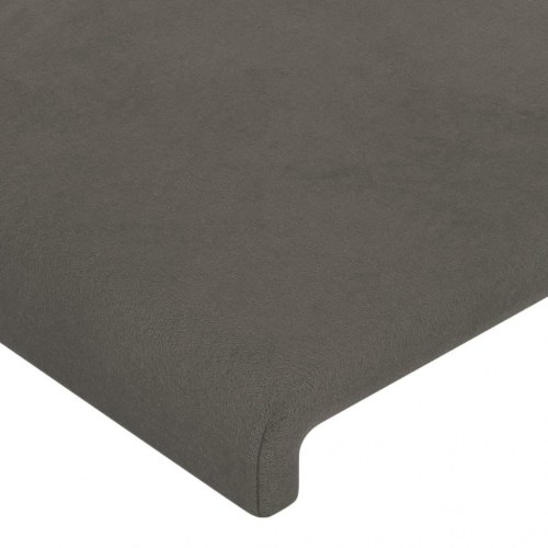 Sengegavl med kanter 93×16×118/128 cm - fløjl, mørkegrå
