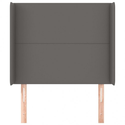 Sengegavl med kanter 93 x 16 x 118/128 cm - grå