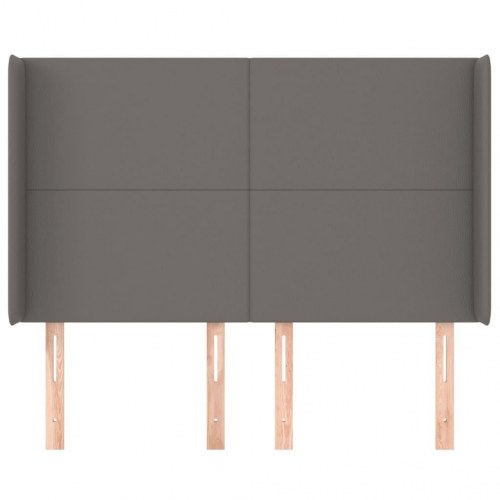 Sengegavl med kanter 147 x 16 x 118/128 cm - grå