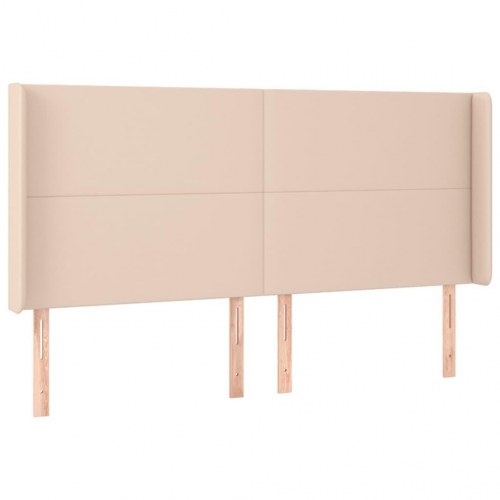 Sengegavl med kanter 183 x 16 x 118/128 cm - cappuccino