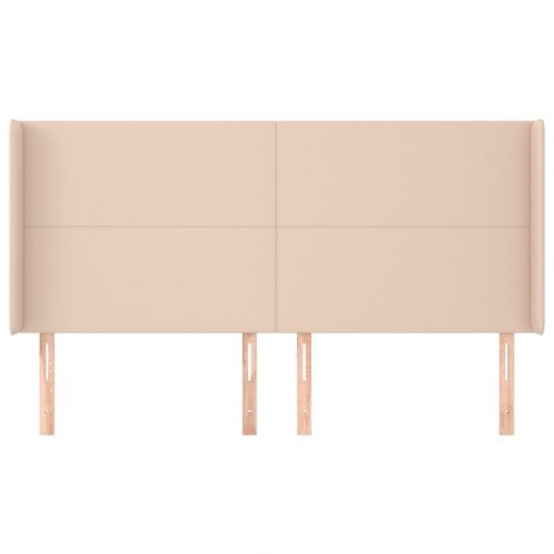 Sengegavl med kanter 183 x 16 x 118/128 cm - cappuccino