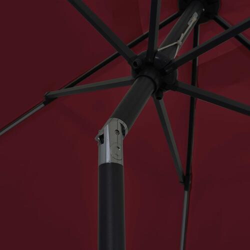 Parasol med LED-lys og aluminiumsstang 300 cm bordeaux