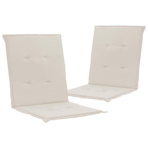 Stolehynde m. lav ryg 2 stk. 100x50x3 cm oxfordstof cremefarvet