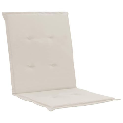 Stolehynde m. lav ryg 2 stk. 100x50x3 cm oxfordstof cremefarvet