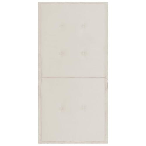 Stolehynde m. lav ryg 2 stk. 100x50x3 cm oxfordstof cremefarvet
