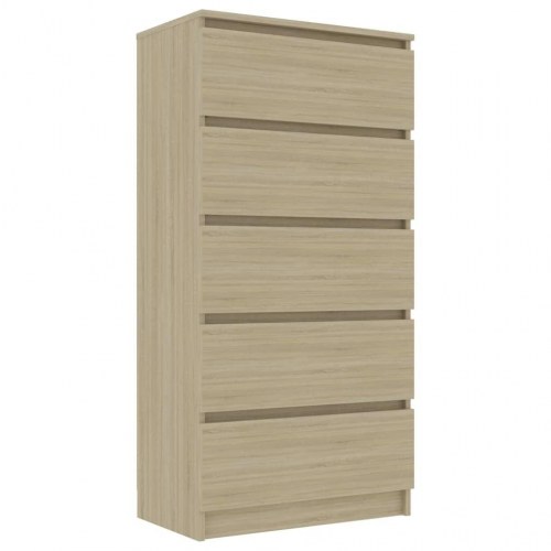 Kommode 60x35x121 cm konstrueret træ sonoma-eg
