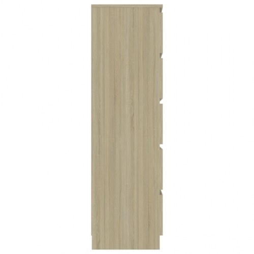 Kommode 60x35x121 cm konstrueret træ sonoma-eg