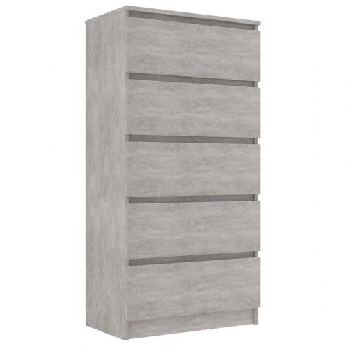 Kommode 60x35x121 cm konstrueret træ betongrå