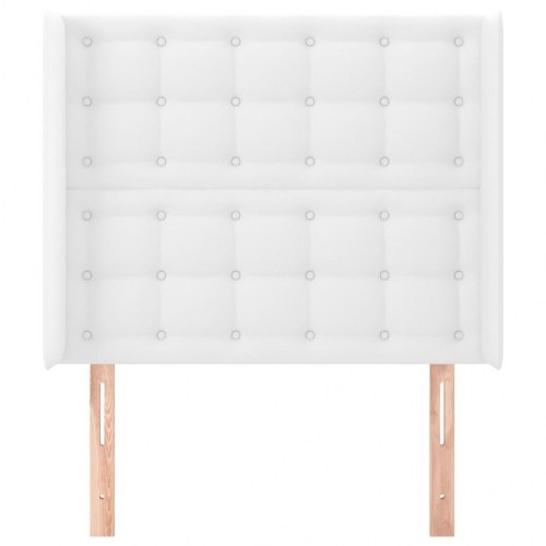 Sengegavl med kanter 103 x 16 x 118/128 cm - hvid