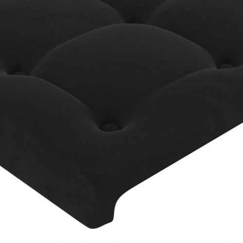 Sengegavl med kanter 83×16×118/128 cm i fløjl - sort