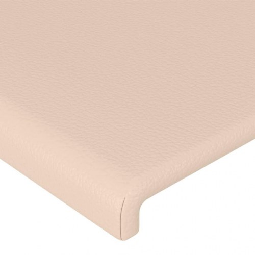 Sengeramme med sengegavl 90x200 cm i kunstlæder - cappuccino
